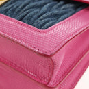 Miu Miu Matelasse Chain Shoulder Bag Denim Leather Navy Gold Tone Auth 211181M-14