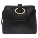 Christian Dior Shoulder Bag Leather Black Gold Auth 211182A-2
