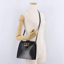 Christian Dior Shoulder Bag Leather Black Gold Auth 211182A-23