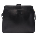 Christian Dior Shoulder Bag Leather Black Gold Auth 211182A-3