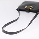 Christian Dior Shoulder Bag Leather Black Gold Auth 211182A-7