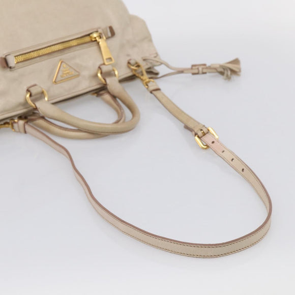 PRADA Matelasse Hand Bag Leather 2way Pink Gold Auth 211185V