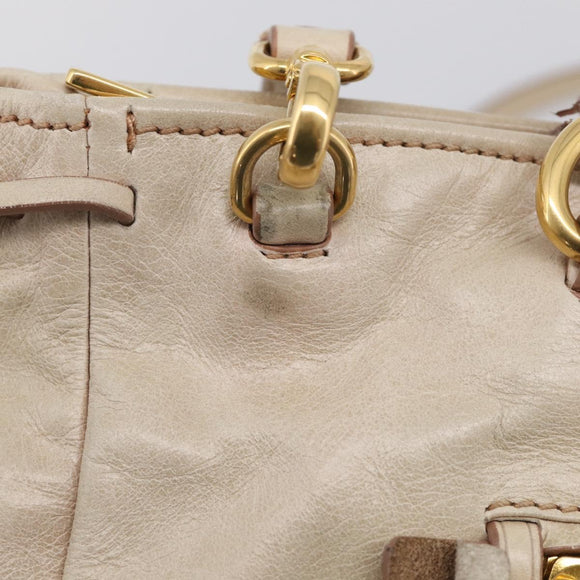 PRADA Matelasse Hand Bag Leather 2way Pink Gold Auth 211185V