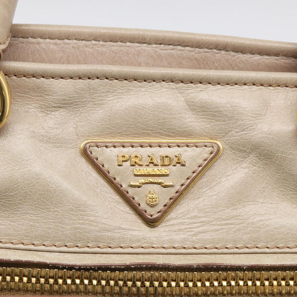 PRADA Matelasse Hand Bag Leather 2way Pink Gold Auth 211185V