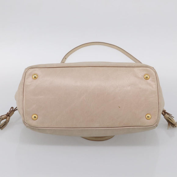 PRADA Matelasse Hand Bag Leather 2way Pink Gold Auth 211185V