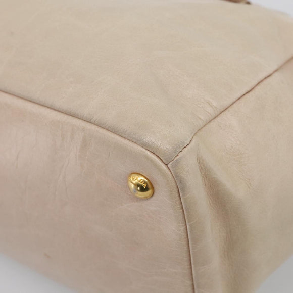 PRADA Matelasse Hand Bag Leather 2way Pink Gold Auth 211185V