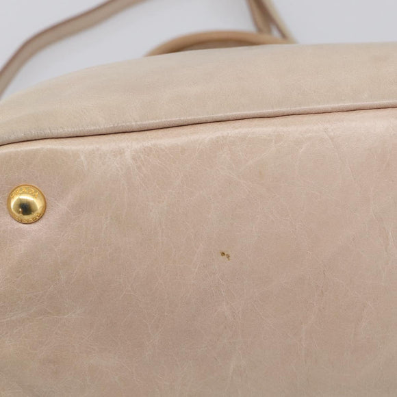 PRADA Matelasse Hand Bag Leather 2way Pink Gold Auth 211185V