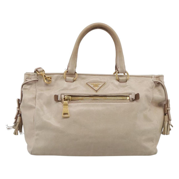 PRADA Matelasse Hand Bag Leather 2way Pink Gold Auth 211185V