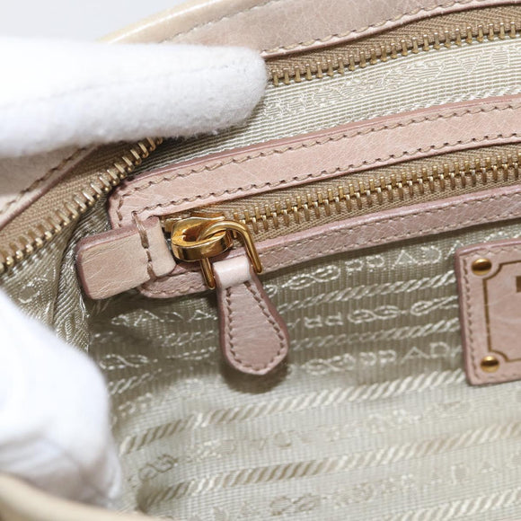 PRADA Matelasse Hand Bag Leather 2way Pink Gold Auth 211185V