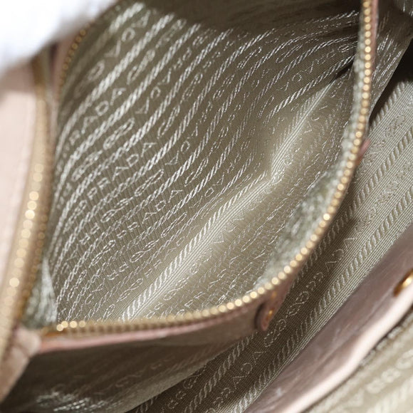 PRADA Matelasse Hand Bag Leather 2way Pink Gold Auth 211185V