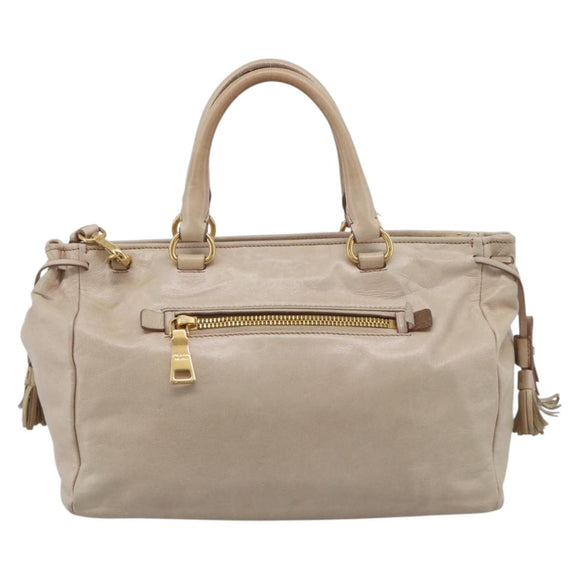 PRADA Matelasse Hand Bag Leather 2way Pink Gold Auth 211185V