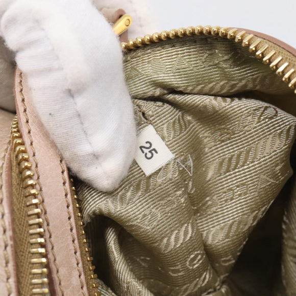 PRADA Matelasse Hand Bag Leather 2way Pink Gold Auth 211185V
