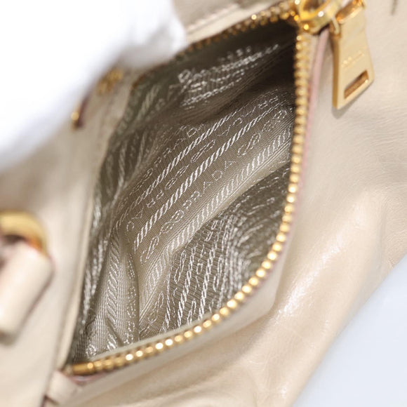PRADA Matelasse Hand Bag Leather 2way Pink Gold Auth 211185V