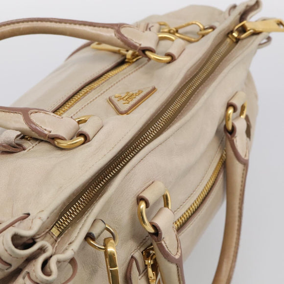 PRADA Matelasse Hand Bag Leather 2way Pink Gold Auth 211185V