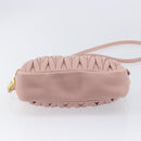 Miu Miu Matelasse Shoulder Bag Leather Pink Gold Auth 211190A-10