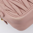 Miu Miu Matelasse Shoulder Bag Leather Pink Gold Auth 211190A-12