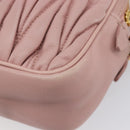 Miu Miu Matelasse Shoulder Bag Leather Pink Gold Auth 211190A-13