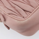 Miu Miu Matelasse Shoulder Bag Leather Pink Gold Auth 211190A-14