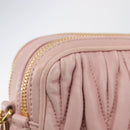 Miu Miu Matelasse Shoulder Bag Leather Pink Gold Auth 211190A-16