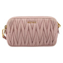 Miu Miu Matelasse Shoulder Bag Leather Pink Gold Auth 211190A-2