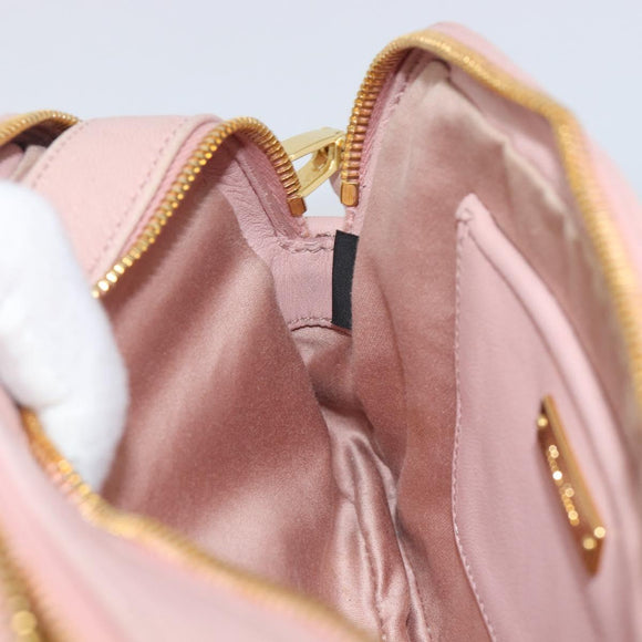 Miu Miu Matelasse Shoulder Bag Leather Pink Gold Auth 211190A