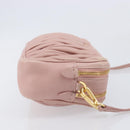 Miu Miu Matelasse Shoulder Bag Leather Pink Gold Auth 211190A-4