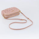 Miu Miu Matelasse Shoulder Bag Leather Pink Gold Auth 211190A-7