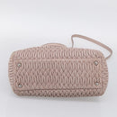 Miu Miu Matelasse Hand Bag Leather 2way Pink Gold Auth 211191A-16