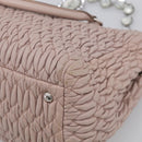 Miu Miu Matelasse Hand Bag Leather 2way Pink Gold Auth 211191A-17