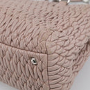 Miu Miu Matelasse Hand Bag Leather 2way Pink Gold Auth 211191A-20