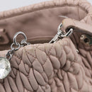 Miu Miu Matelasse Hand Bag Leather 2way Pink Gold Auth 211191A-24