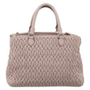Miu Miu Matelasse Hand Bag Leather 2way Pink Gold Auth 211191A-3