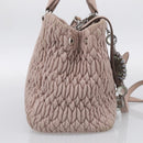 Miu Miu Matelasse Hand Bag Leather 2way Pink Gold Auth 211191A-4