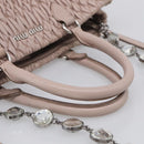 Miu Miu Matelasse Hand Bag Leather 2way Pink Gold Auth 211191A-7