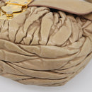 Miu Miu Matelasse Hand Bag Vitellolux 2way Beige Gold Auth 211192V-13