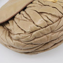 Miu Miu Matelasse Hand Bag Vitellolux 2way Beige Gold Auth 211192V-14