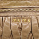 Miu Miu Matelasse Hand Bag Vitellolux 2way Beige Gold Auth 211192V-18
