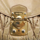 Miu Miu Matelasse Hand Bag Vitellolux 2way Beige Gold Auth 211192V-19