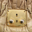 Miu Miu Matelasse Hand Bag Vitellolux 2way Beige Gold Auth 211192V-22