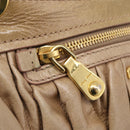 Miu Miu Matelasse Hand Bag Vitellolux 2way Beige Gold Auth 211192V-31