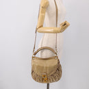 Miu Miu Matelasse Hand Bag Vitellolux 2way Beige Gold Auth 211192V-33