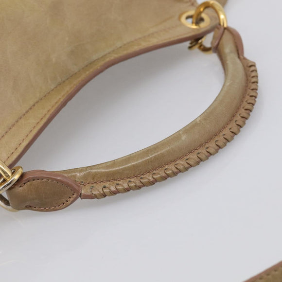 Miu Miu Matelasse Hand Bag Vitellolux 2way Beige Gold Auth 211192V