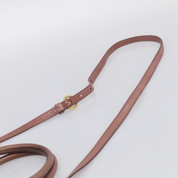 Miu Miu Matelasse Hand Bag Leather 2way Pink Gold Auth 211193V