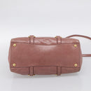Miu Miu Matelasse Hand Bag Leather 2way Pink Gold Auth 211193V-12