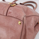Miu Miu Matelasse Hand Bag Leather 2way Pink Gold Auth 211193V-15