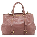 Miu Miu Matelasse Hand Bag Leather 2way Pink Gold Auth 211193V-2