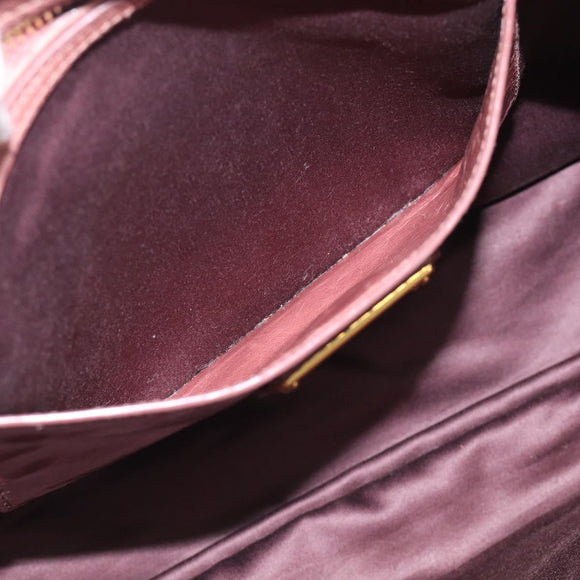 Miu Miu Matelasse Hand Bag Leather 2way Pink Gold Auth 211193V