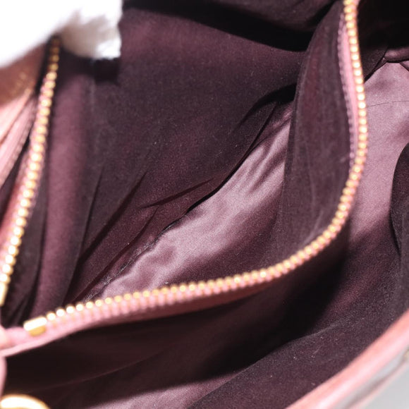 Miu Miu Matelasse Hand Bag Leather 2way Pink Gold Auth 211193V