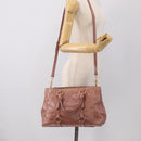 Miu Miu Matelasse Hand Bag Leather 2way Pink Gold Auth 211193V-31