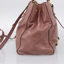 Miu Miu Matelasse Hand Bag Leather 2way Pink Gold Auth 211193V-5